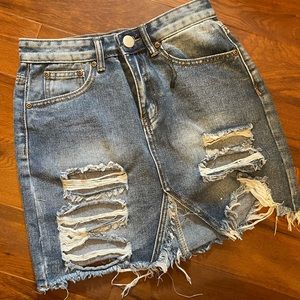 Brand new denim jean mini skirt